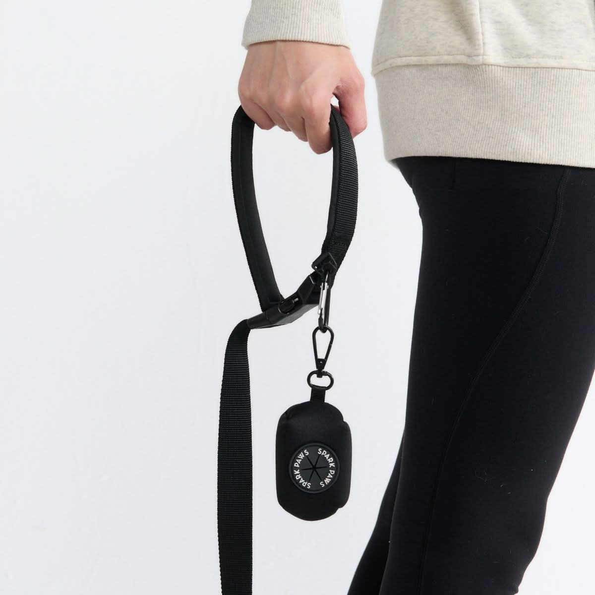 Multipurpose Seatbelt Handsfree Leash & Poop Bag Holder Set - Black