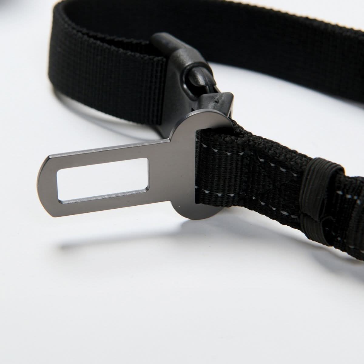 Multipurpose Seatbelt Handsfree Leash & Poop Bag Holder Set - Black