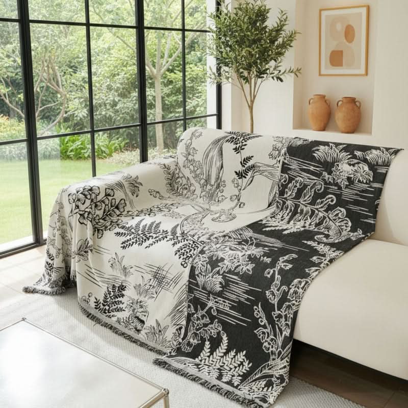 Lily Valley Black Couch Cover
