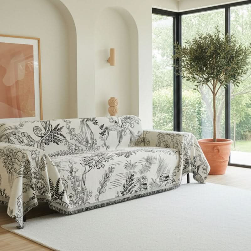 Lily Valley Black Couch Cover