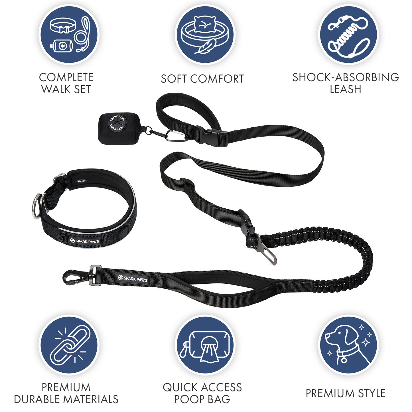 Black Martingale Collar||size:A,B,C,D,E