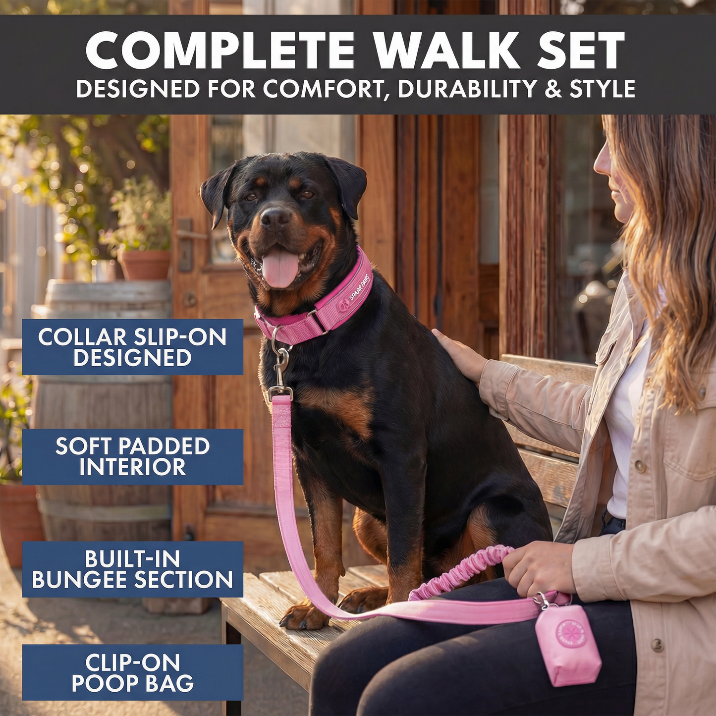 Pink Martingale Collar||size:A,B,C,D,E