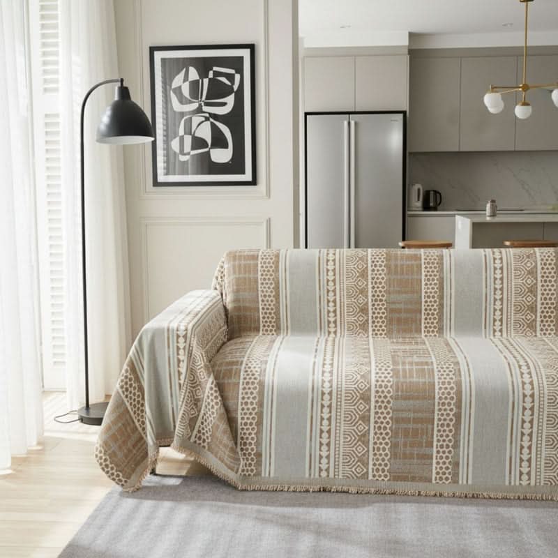 Mosaic Beige Couch Cover